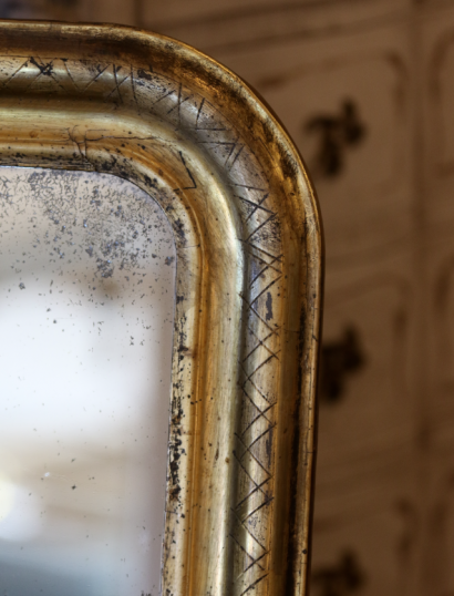 Louis Philippe Gilt Engraved Mirror